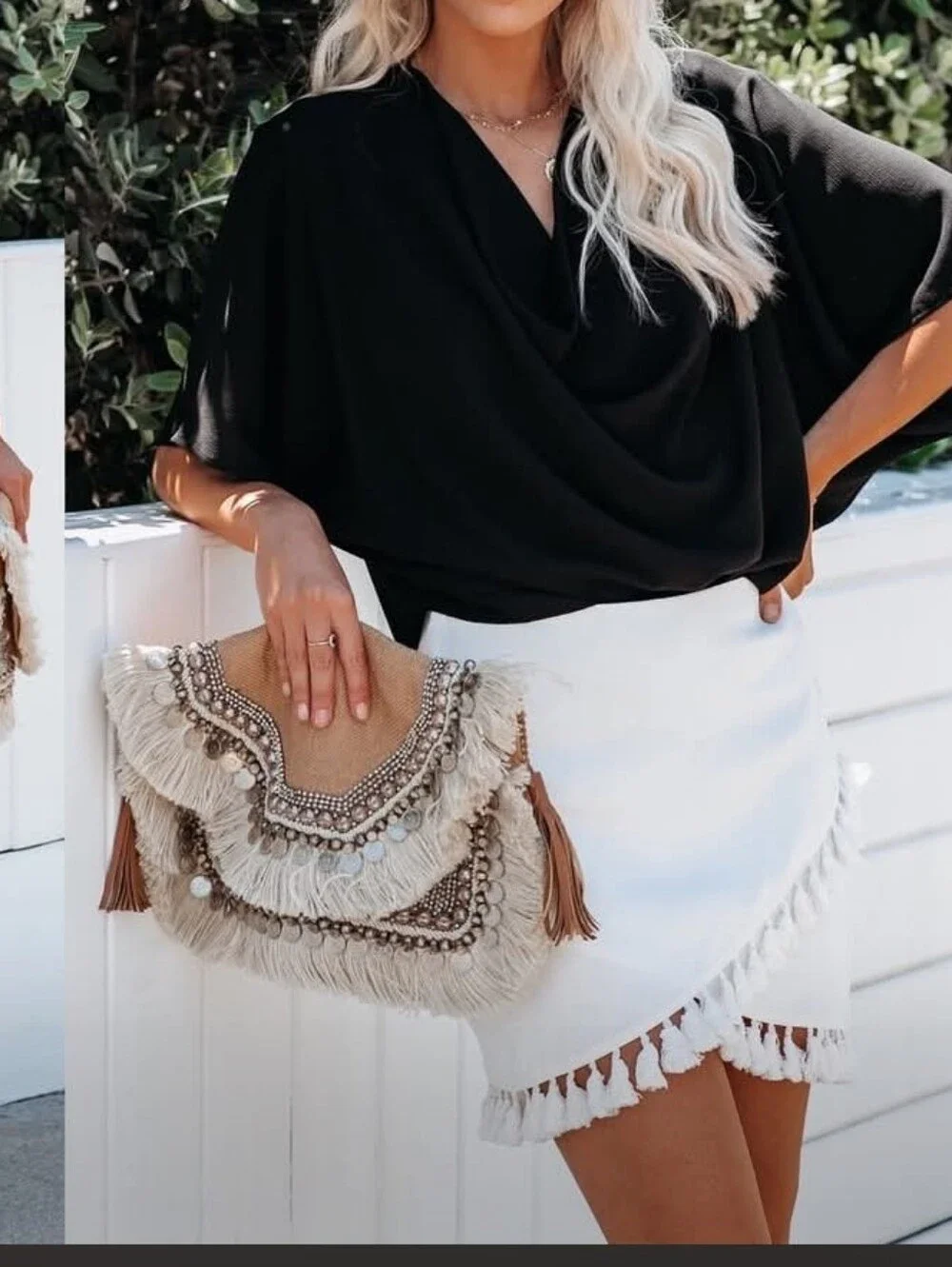 NWT! Vici × Fate, La Casa Wrap Tassel Skirt - Cream, Size Small, MSRP $48